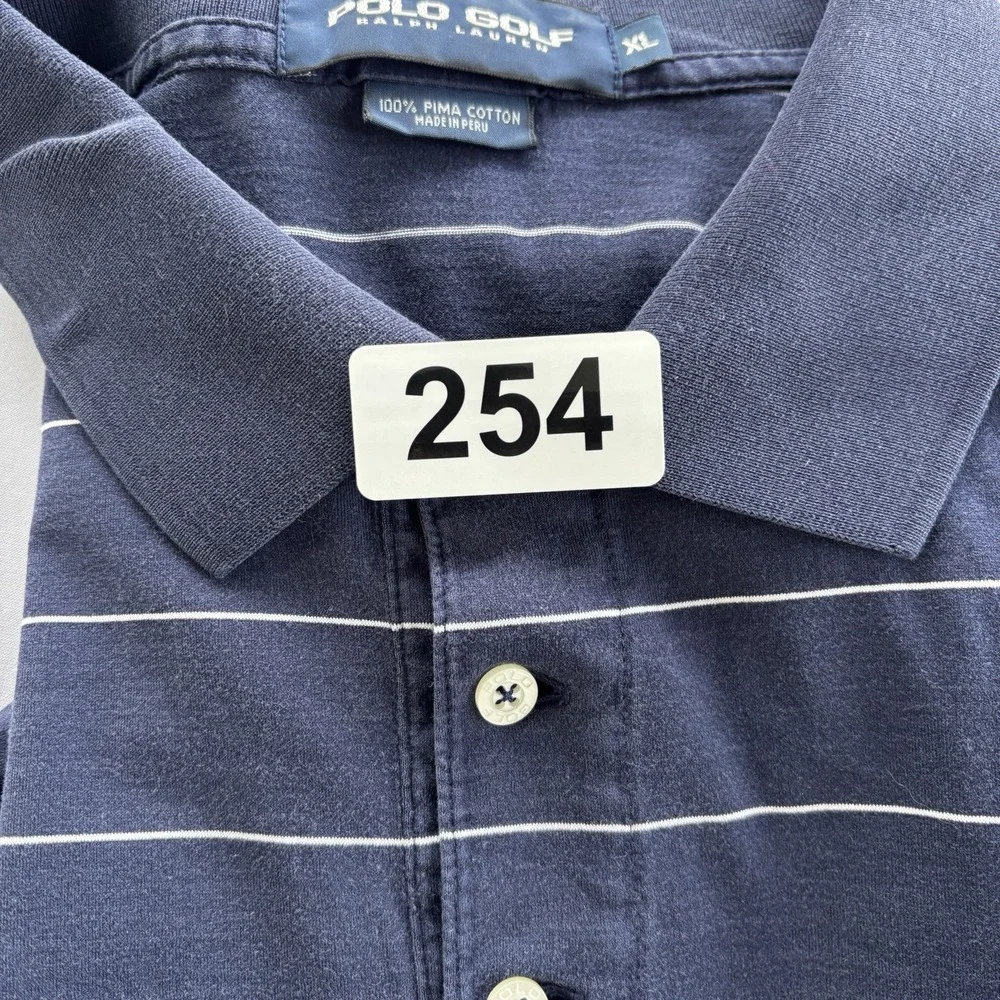 Polo Golf Ralph Lauren Long Sleeve Polo Shirt‎ Men's XL Pima Cotton Striped